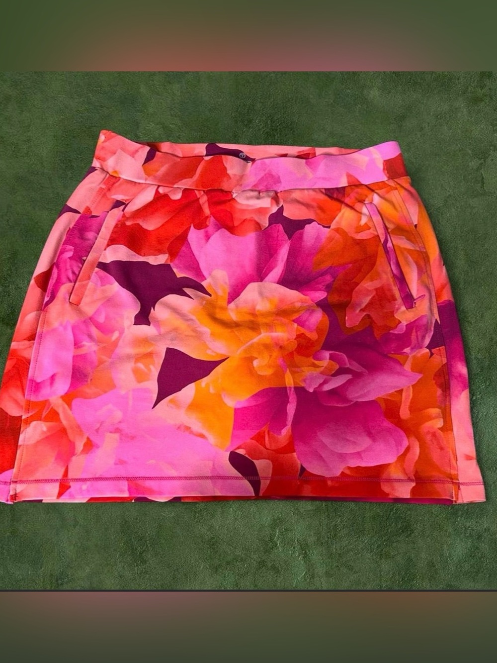 Talbots Floral Pink Orange Mini Skirt